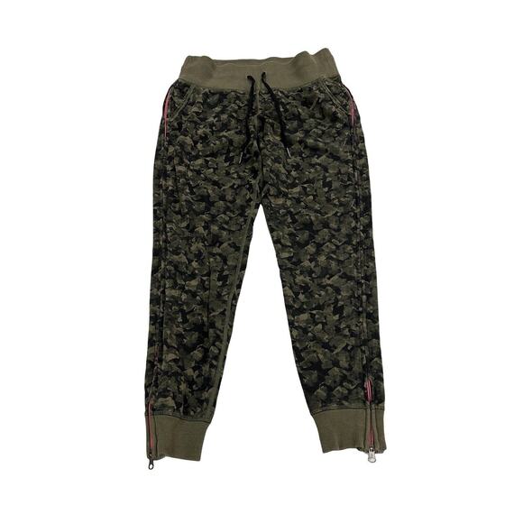 Lululemon Jogger Sweatpants No Sweat Womens Size 4 Camo Green Terry Full Zip Leg - Picture 1 of 7